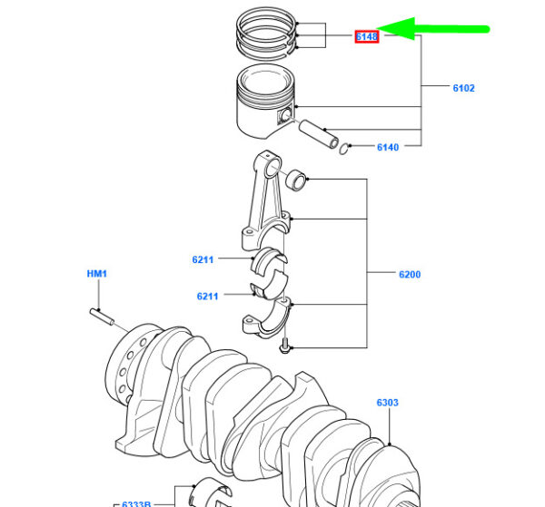 1371836 - NEW FORD KUGA MK1 C394 PISTON RINGS KIT 1371836 6M5G-6148-AA ORIGINAL