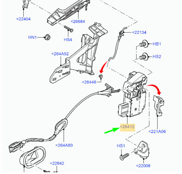 1372484 - NEW FORD FIESTA MK5 REAR RIGHT DOOR LOCK 1372484 2S6A-A26412-CK ORIGINAL