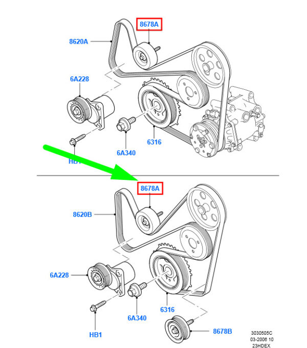 1374385 - NEW FORD TRANSIT MK3 DRIVE BELT TENSIONER PULLEY KIT 1374385 ORIGINAL