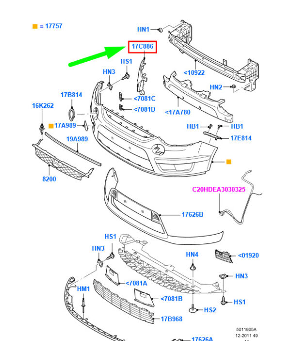 1377203 - NEW FORD GALAXY MK2 FRONT RIGHT BUMPER BRACKET 1377203 6M21-17E856-BB ORIGINAL