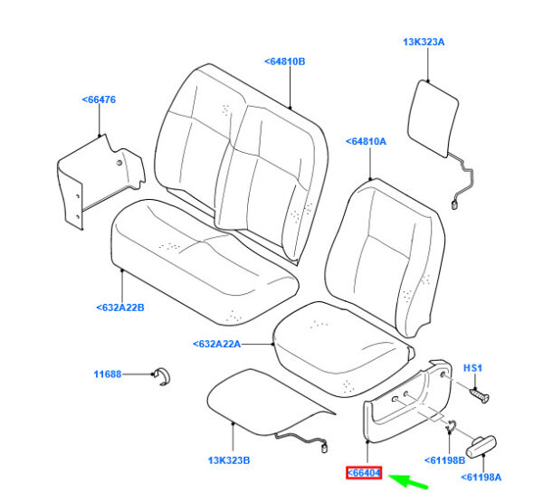 1382249 - NEW FORD TRANSIT MK3 FRONT LEFT SINGLE SEAT CUSHION COVER 1382249 GENUINE
