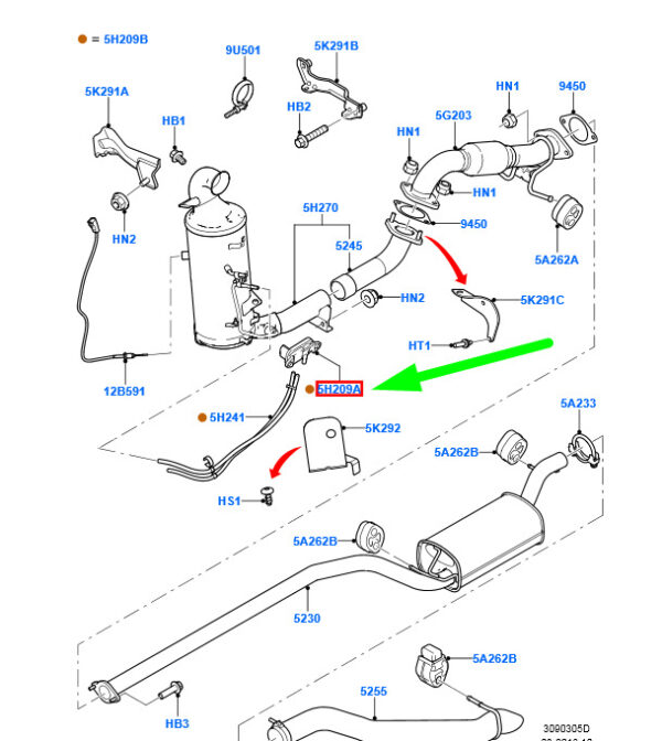 1415606 - NEW FORD C-MAX M1 EXHAUST SYSTEM SENSOR ASSY 3M5A-5L200-AB 1415606 ORIGINAL