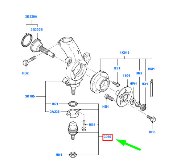 1417351 - NEW FORD TRANSIT MK3 FRONT SUSPENSION ARM BALL JOINT ASSY 1417351 ORIGINAL