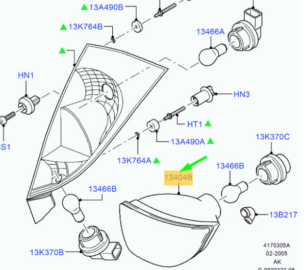 1419081 - NEW FORD FOCUS MK1 REAR REVERSING LIGHT ASSY LHD 1419081 5M51-15511-AA ORIGINAL