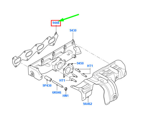 1427930 - NEW FORD MONDEO MK3 EXHAUST MANIFOLD 1427930 6G9Q-9448-AA GENUINE