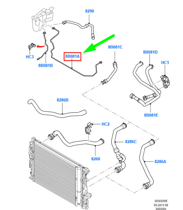1428229 - NEW FORD MONDEO MK4 OVERFLOW CONTAINER HOSE 6G91-8K012-ED 1428229 ORIGINAL