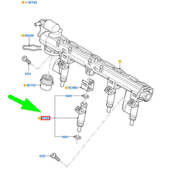 1429840 - NEW FORD C-MAX MK1 FUEL INJECTOR ASSY 1429840 98MF-9F593-BC ORIGINAL