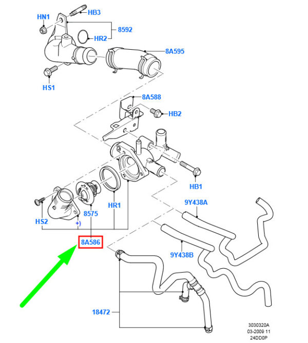 1432394 - NEW FORD TRANSIT MK3 THERMOSTAT HOUSING WATER OUTLET CONNECTION 1432394 ORIGINAL
