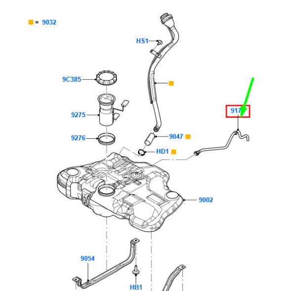 1433624 - NEW FORD MONDEO MK3 FUEL TANK VENT TUBE ASSY 1433624 6G91-9A086-BA ORIGINAL