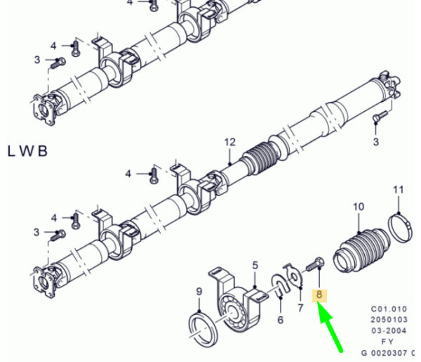 1436053 - NEW FORD TRANSIT MK3 REAR DRIVE SHAFT BOLT 1436053 20389-GS40 GENUINE