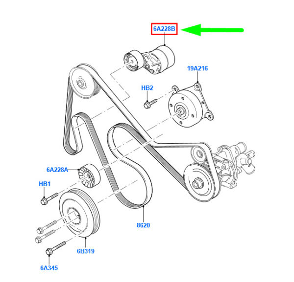 1445915 - NEW FORD TRANSIT MK3 BELT TENSIONING ROLLER 1445915 6C1Q-6A228-BC ORIGINAL