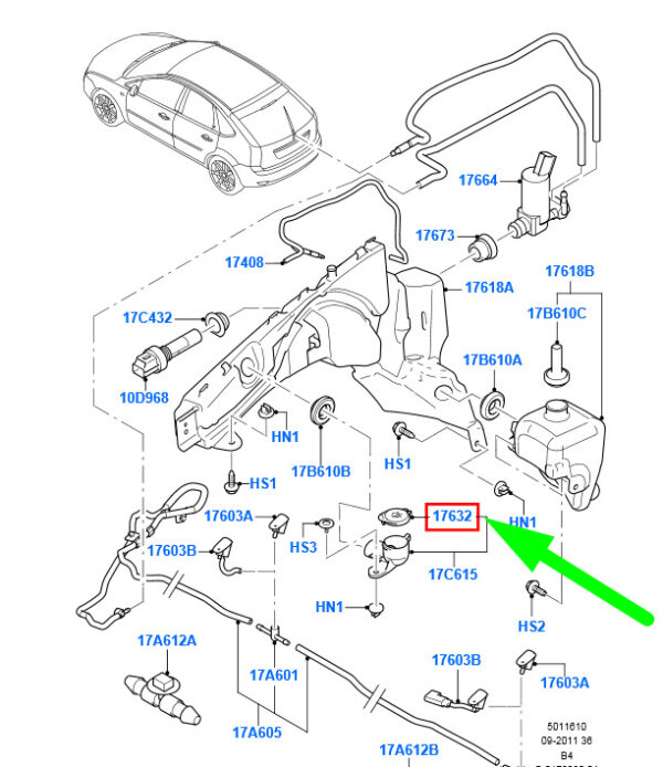 1450992 - FORD FOCUS MK2 WATER TANK CAP 1450992 4N51-17632-AC NEW GENUINE