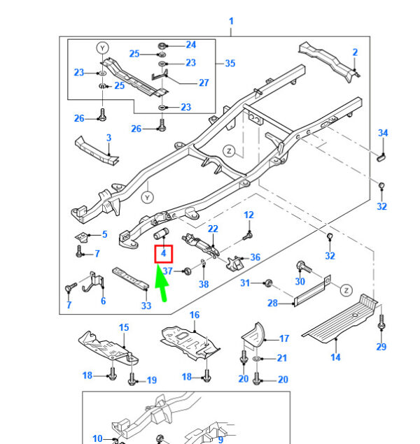 1451499 - FORD RANGER MK2 Chassis Frame Bush 6M34-3069-AA 1451499 NEW GENUINE