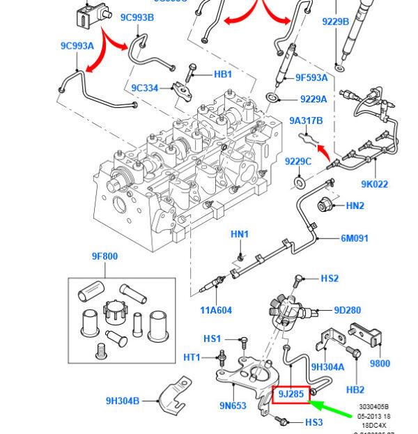 1457685 - NEW FORD TRANSIT CONNECT MK1 HIGH PRESSURE FUEL PUMP HOSE 1457685 ORIGINAL