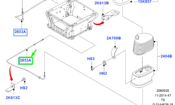 1464758 - NEW FORD TRANSIT MK3 PARKING HAND BRAKE CABLE RHD 1464758 6C11-2853-AE ORIGINAL