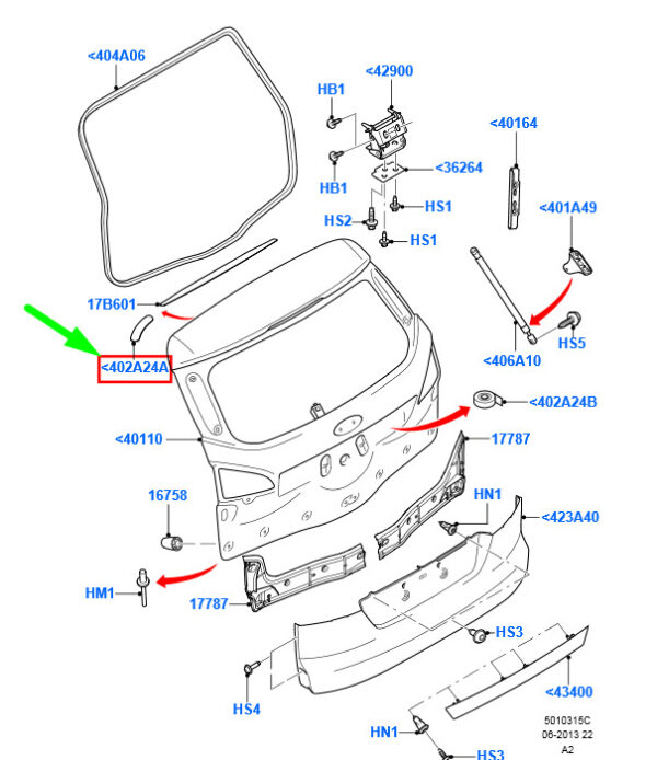 1467116 - NEW FORD MONDEO MK4 COMBO TAILGATE DECORATIVE TRIM TAPE 1467116