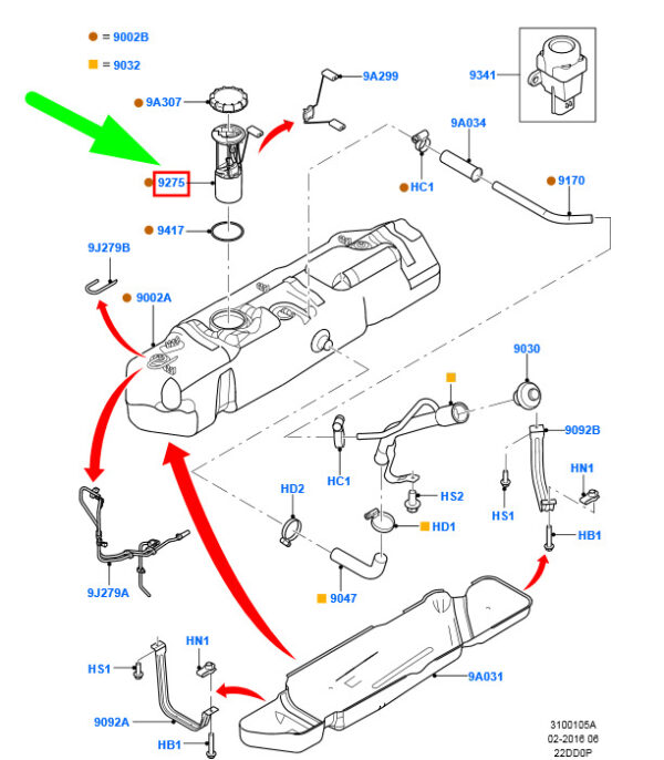 1469448 - NEW FORD TRANSIT MK3 FUEL TANK SENDER AND PUMP ASSY 1469448 6C11-9275-AC