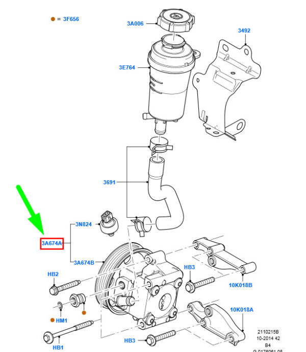 1470514 - NEW FORD FOCUS MK2 POWER STEERING PUMP 4M51-3A696-AE 1470514 ORIGINAL