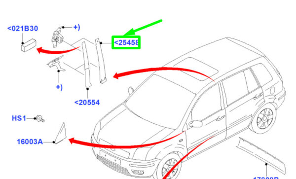 1473677 - NEW FORD FIESTA MK5 BE256 REAR LEFT DOOR WINDOW FRAME MOULD 1473677 GENUINE