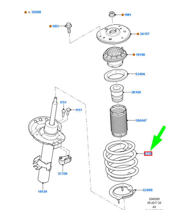 1474294 - NEW FORD MONDEO MK4 FRONT COIL SPRING 1474294 6G91-5310-BBD ORIGINAL