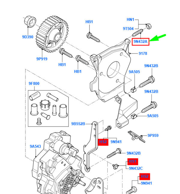 1483822 - NEW FORD FOCUS MK2 INJECTION PUMP BOLTS 1483822 3M5Q-9R548-AB ORIGINAL