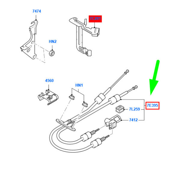 1490969 - NEW FORD FOCUS MK1 GEAR SELECTOR LEVER CONTROL CABLE 1490969 ORIGINAL