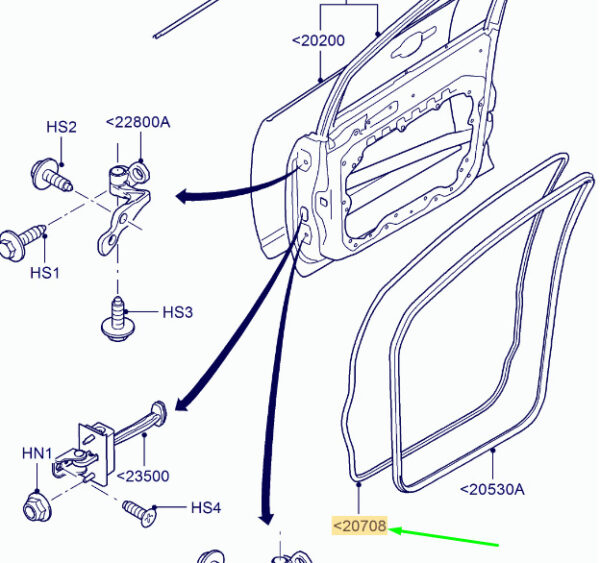 1493362 - NEW FORD FOCUS C-MAX FRONT LEFT DOOR WEATHERSTRIP 1493362 ORIGINAL