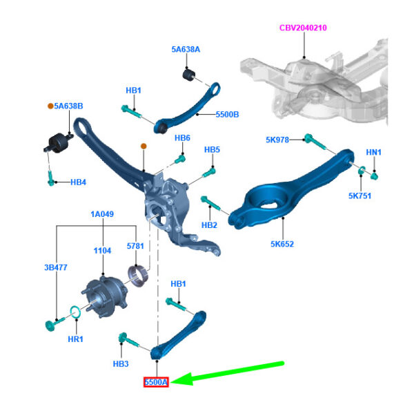 1500111 - FORD KUGA C394 MK1 REAR LOWER WISHBONE 1500111 NEW GENUINE