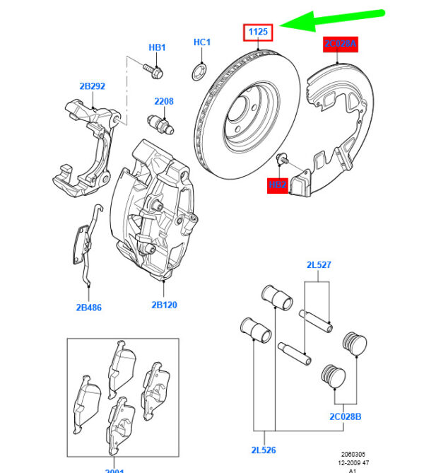 1500158 - NEW FORD GALAXY MK2 FRONT BRAKE DISC 7G91-1125-BA 1500158 ORIGINAL