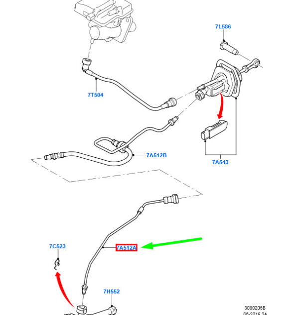1508052 - NEW FORD MONDEO MK2 CLUTCH GENERATOR CYLINDER HOSE 8G91-7K590-AB 1508052