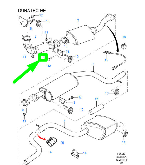 1518061 - NEW FORD MONDEO MK3 FRONT EXHAUST PIPE 1518061 ME1S7J-5246-J1C ORIGINAL