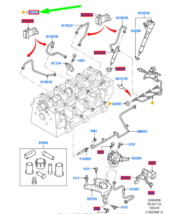 1521487 - NEW FORD FOCUS MK2 FUEL INJECTOR TUBE ASSY 1521487 4M5Q-9K022-AG ORIGINAL