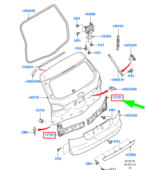 1524862 - NEW FORD MONDEO ESTATW MK4 BOOT TAILGATE BUMPER RIGHT BRACKET 1524862 ORIGINAL