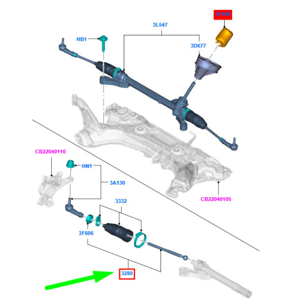 1545457 - NEW FORD B-MAX B232 STEERING GEAR INNER TIE ROD 8V51-3L519-AA 1545457 ORIGINAL