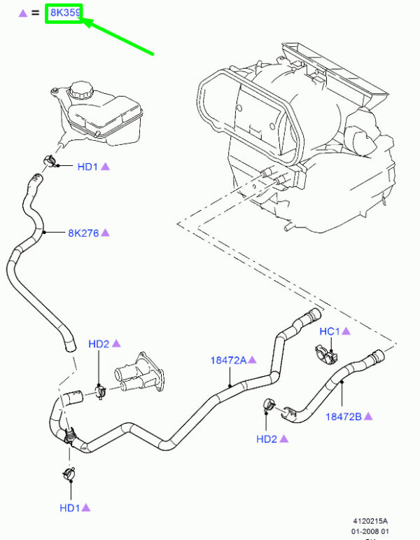 1546432 - NEU FORD FIESTA MK5 HEIZUNGSSCHLAUCH ASSY 1546432 2S6H-18K359-AK ORIGINAL