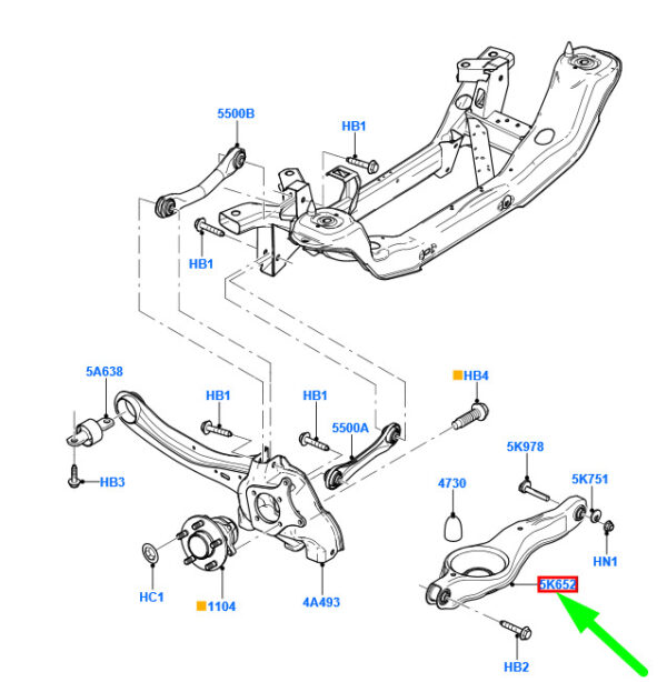 1548460 - NEW FORD FOCUS MK2 REAR WISHBONE TRACK CONTROL ARM 4M51-5K652-CB 1548460