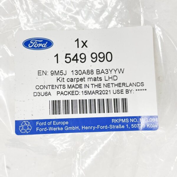 1549990 - FORD FOCUS MK2 RS Floor Mat LHD SET 9M5J-130A88-BA3YYW 1549990 NEW GENUINE