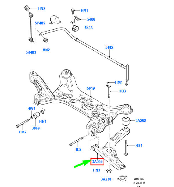 1553239 - NEW FORD TRANSIT MK3 FRONT RIGHT LOWER WISHBONE ARM 1553239 ORIGINAL