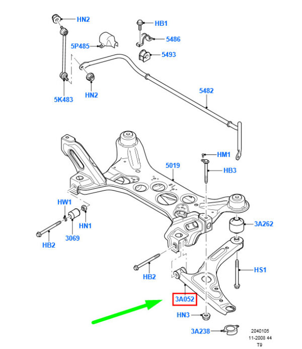 1553251 - NEW FORD TRANSIT MK3 FRONT LEFT LOWER WISHBONE ARM 1553251 6C11-3A053-FC
