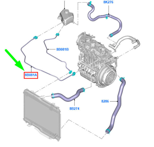 1562831 - NEW FORD FIESTA MK6 WT COOLANT OVERFLOW PIPE 8V21-8C012-CD 1562831 ORIGINAL