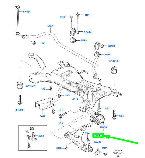1570748 - NEW FORD FOCUS MK2 FRONT LEFT LOWER WISHBONE ARM 1570748 4M51-3A424-BB ORIGINAL