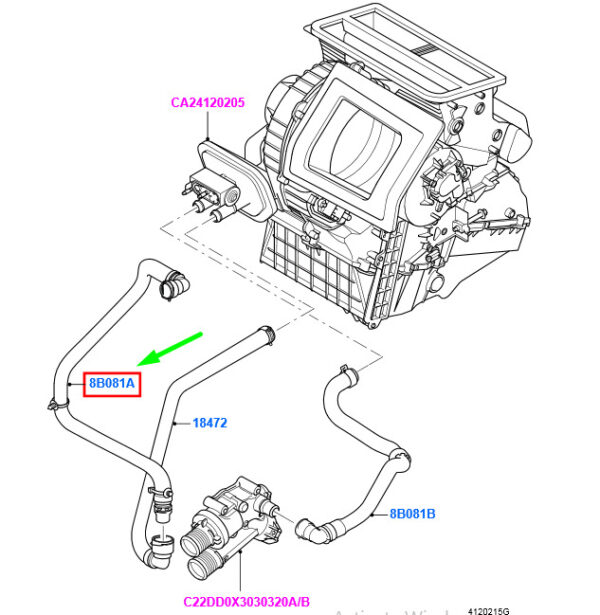 1580953 - NEW FORD MONDEO MK3 HEATER OUTLET HOSE 8G91-8B160-AD 1580953 ORIGINAL