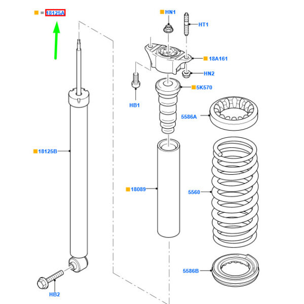 1602320 - NEW FORD FOCUS MK2 RS REAR SHOCK DAMPER 9M5Y-18080-AC 1602320 ORIGINAL