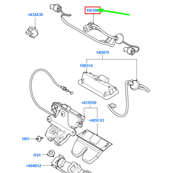 1633541 - NEW FORD FOCUS MK2 REAR BOOT TAILGATE LOCK WIRING 1633541 9M51-10E998-CA