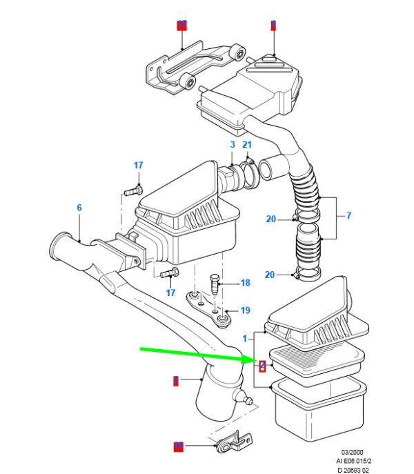 1665421 - NEW FORD MONDEO MK2 AIR CLEANER ELEMENT ASSY 93BB-9601-BA 1665421 ORIGINAL