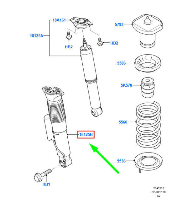 1671647 - NEW FORD MONDEO ESTATE MK3 REAR SHOCK ABSORBER 8G91-18K077-BAD 1671647 ORIGINAL