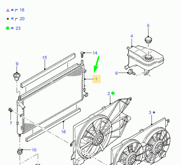 1671774 - NEW FORD MONDEO MK2 ENGINE COOLING RADIATOR ME2S71-8005-AD 1671774 ORIGINAL