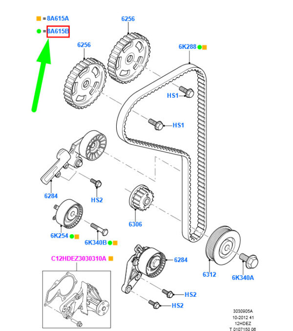 1672143 - NEW FORD FIESTA MK5 TIMING BELT KIT 3M5Q-8A615-DA 1672143 ORIGINAL
