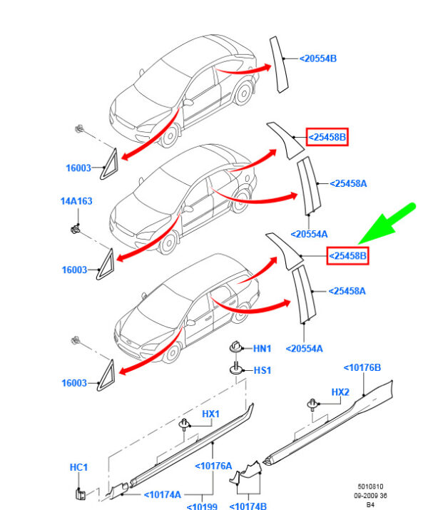 1680525 - FORD FOCUS MK2 ESTATE REAR LEFT WINDOW FRAME MOULDING 1680525 NEW GENUINE