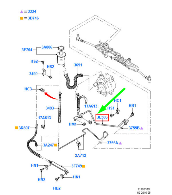 1683586 - NEU FORD TRANSIT MK3 PUMPE LENKGETRIEBE HOSE ASSY LHD 1683586 ORIGINAL